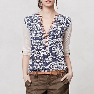 Anthropologie Mixed Media  Ikat Print Top, Size S